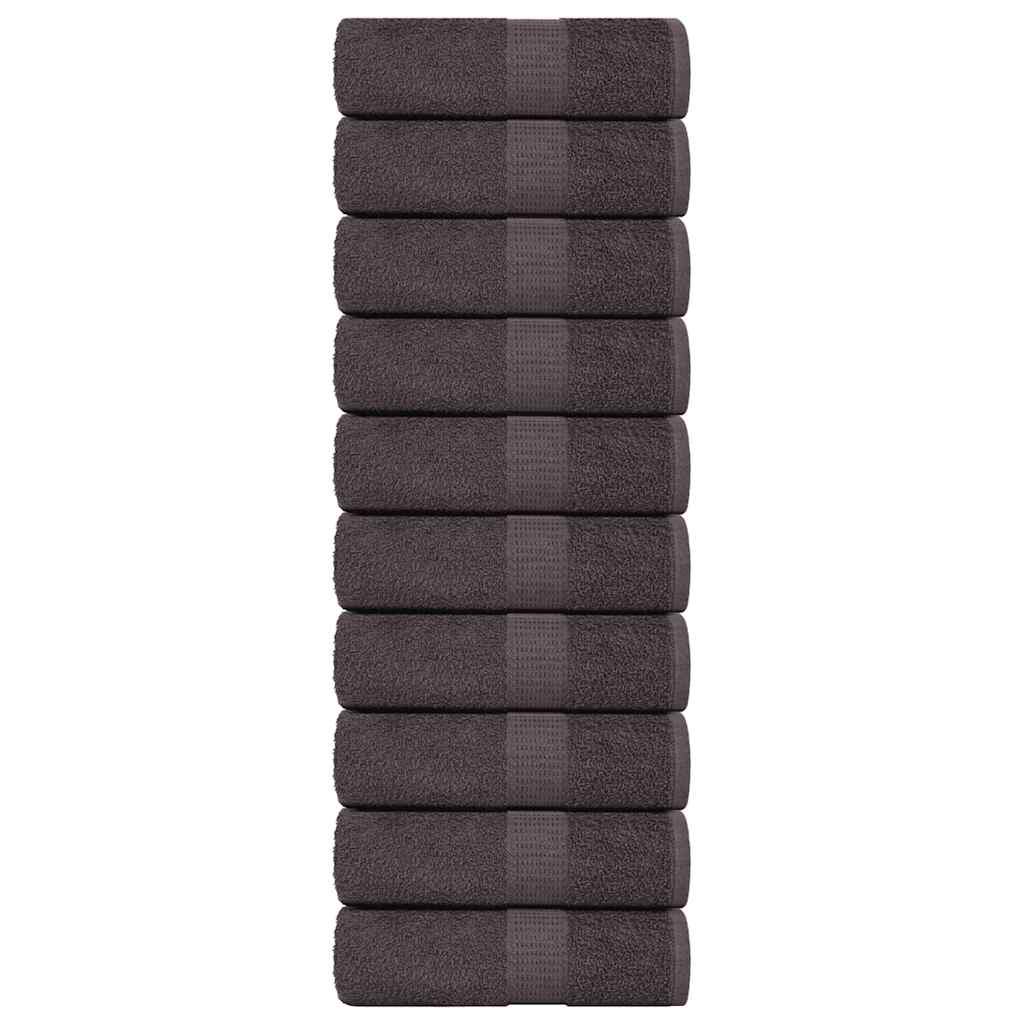 Asciugamani Ospiti 10 pz Antracite 30x50cm 360 g/mÃ‚Â² 100% Cotone