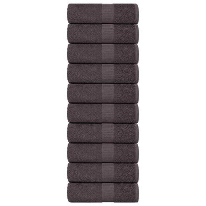 Asciugamani Ospiti 10 pz Antracite 30x50cm 360 g/mÃ‚Â² 100% Cotone