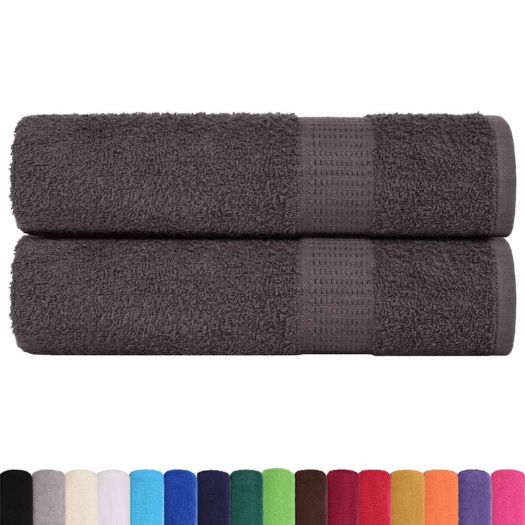 Asciugamani 2 pz Antracite 50x100 cm 360 g/mÂ² 100% Cotone