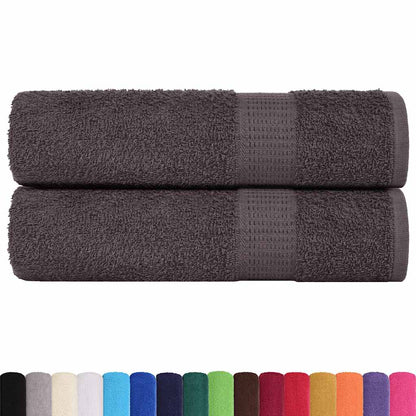 Asciugamani 2 pz Antracite 50x100 cm 360 g/mÂ² 100% Cotone