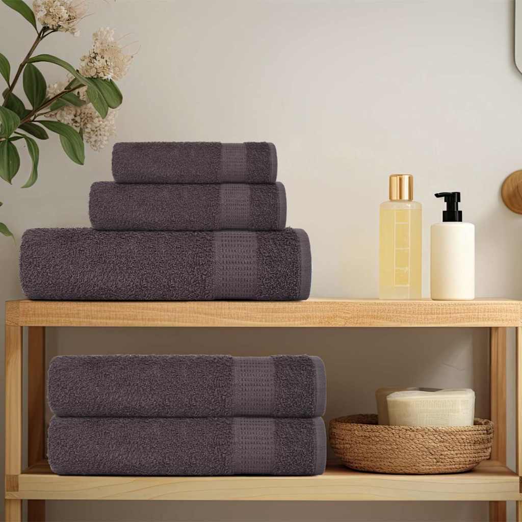 Asciugamani 2 pz Antracite 50x100 cm 360 g/mÂ² 100% Cotone