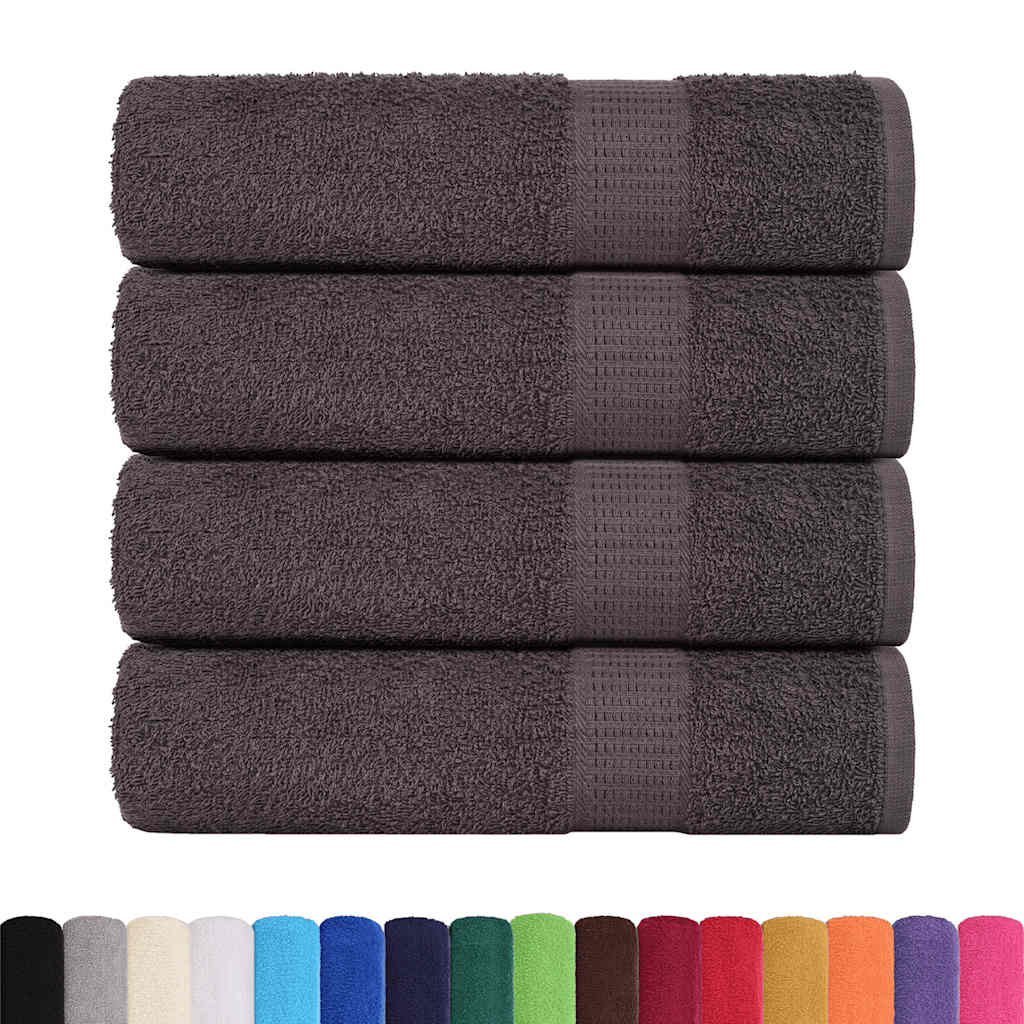 Asciugamani Doccia 4 pz Antracite 70x140cm 360 g/mÂ² 100% Cotone