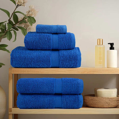 Asciugamani Ospiti 4 pz Blu 30x50 cm 360 g/mÂ² 100% Cotone