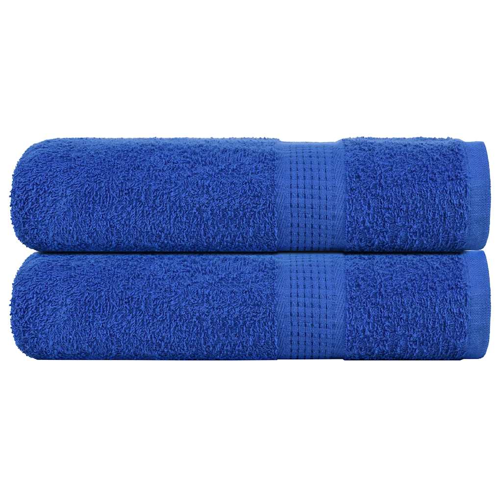 Asciugamani da Bagno 2 pz Blu 100x150cm 360g/mÂ² 100% Cotone