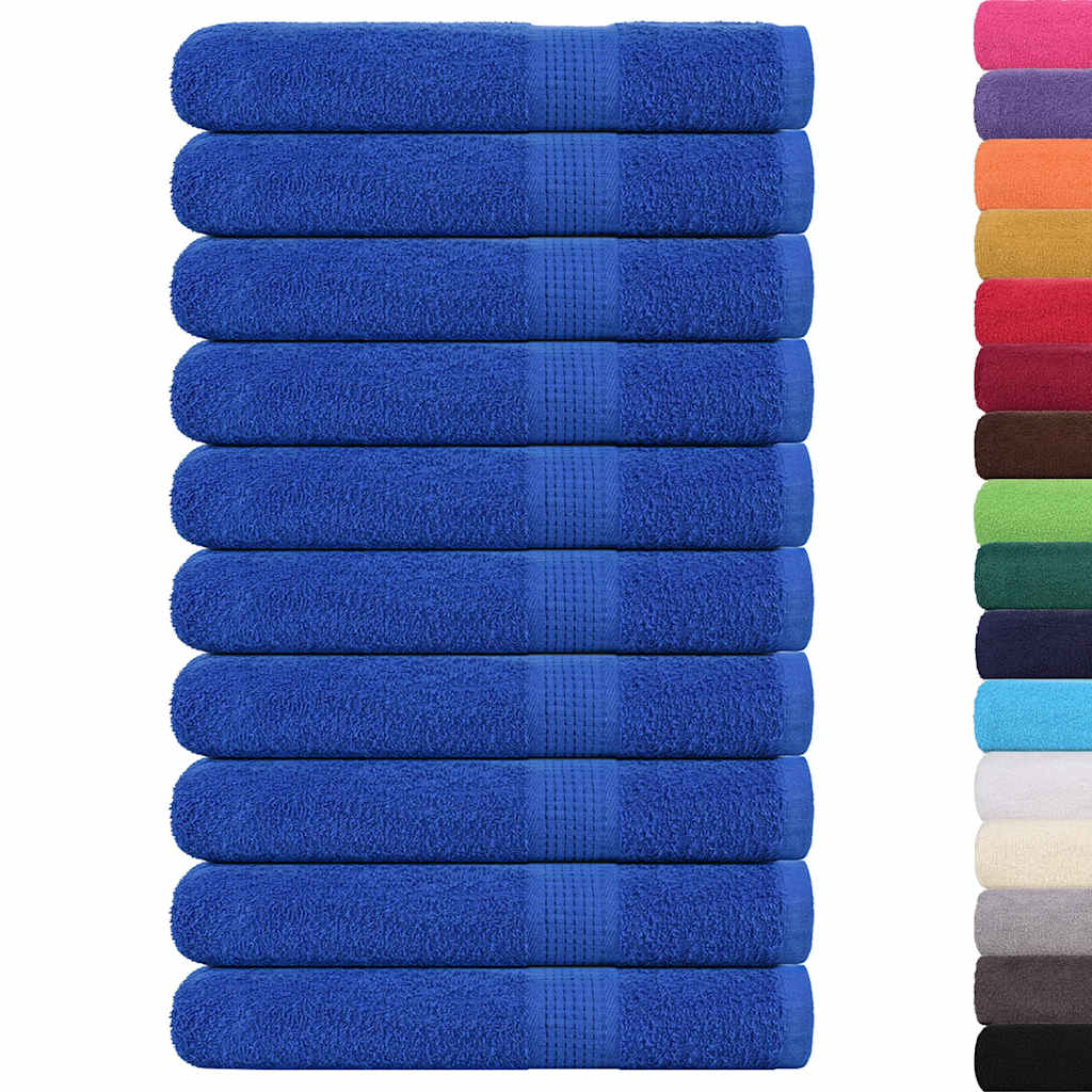Asciugamani 10 pz Blu 100x200 cm 360 g/mÂ² 100% Cotone