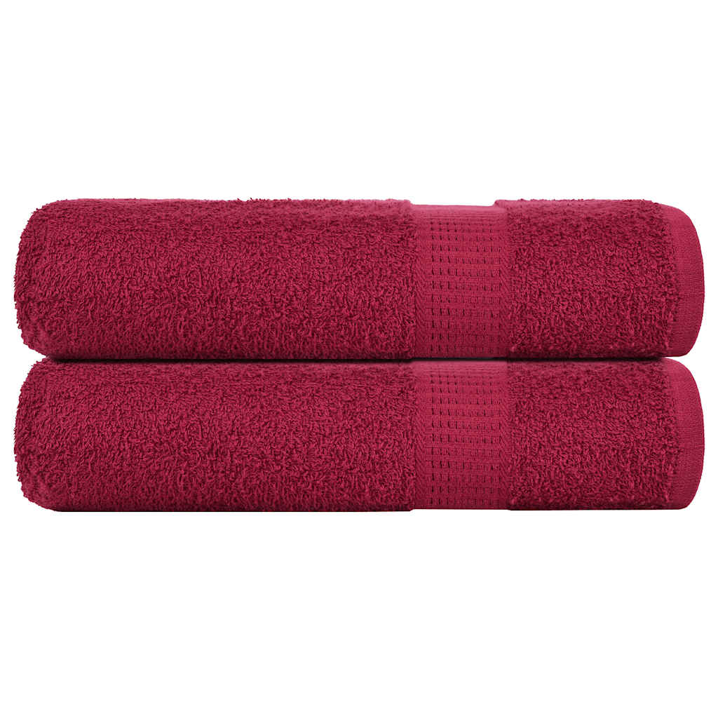 Asciugamani Doccia 2 pz Bordeaux 70x140 cm 360 g/mÂ² 100% Cotone