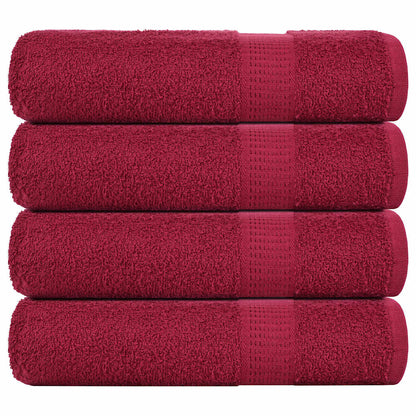 Asciugamani Doccia 4 pz Bordeaux 70x140 cm 360 g/mÂ² 100% Cotone