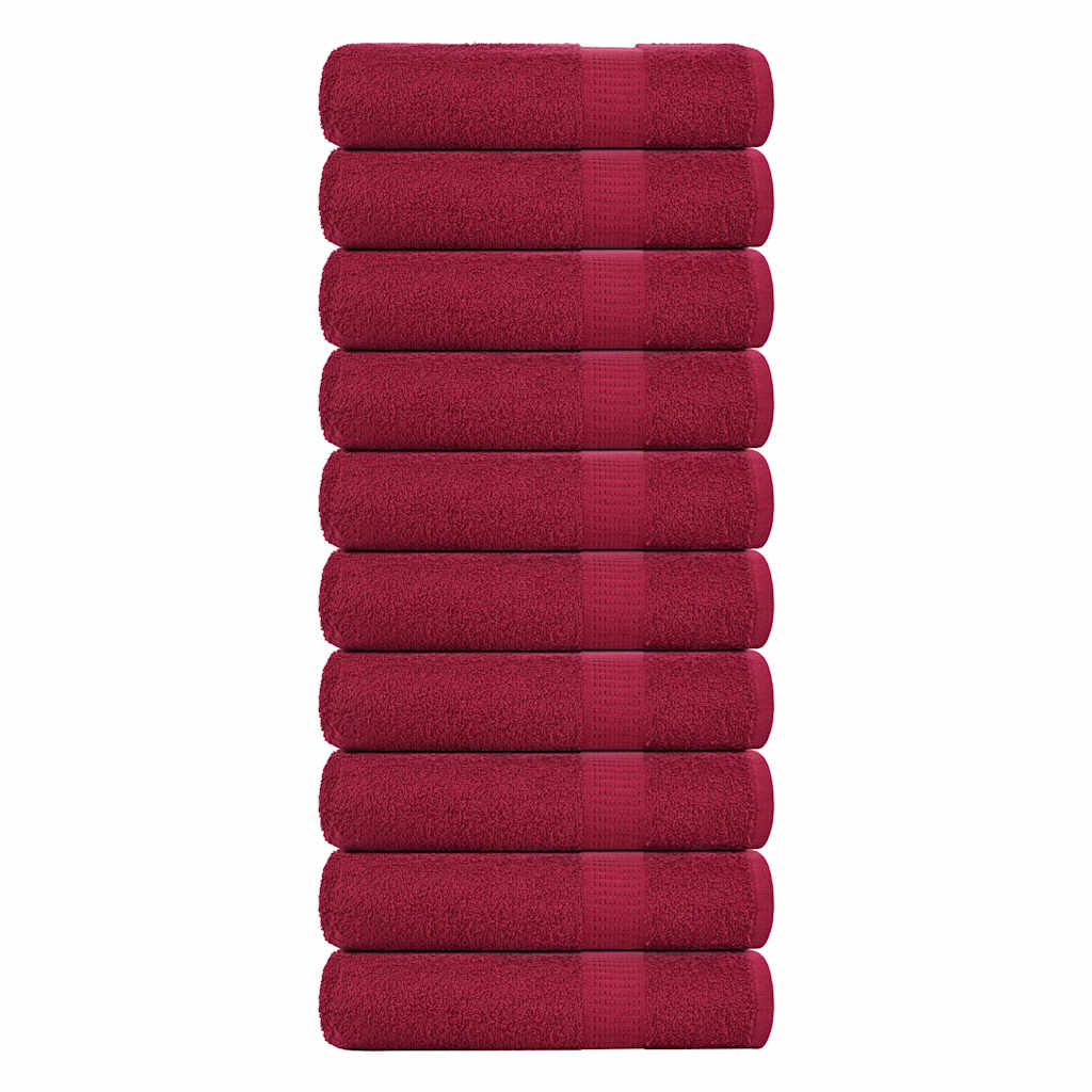 Asciugamani Doccia 10 pz Bordeaux 70x140cm 360 g/mÂ² 100% Cotone