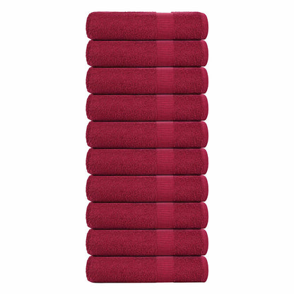 Asciugamani Doccia 10 pz Bordeaux 70x140cm 360 g/mÂ² 100% Cotone