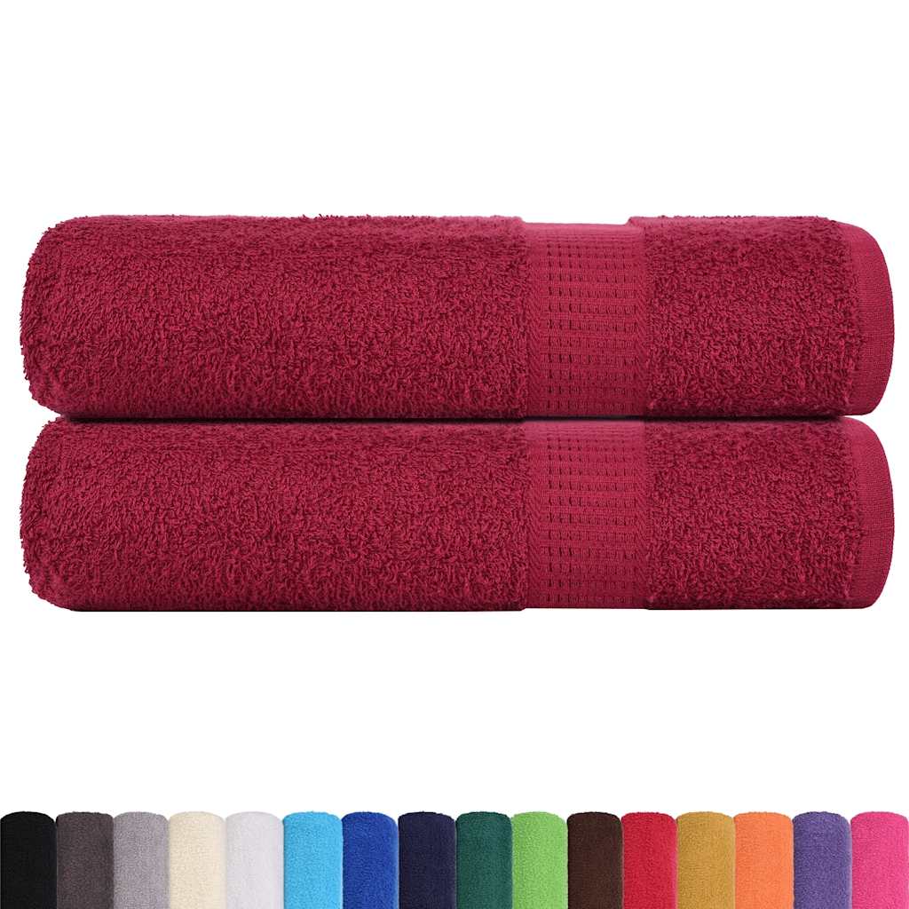 Asciugamani da Bagno 2pz Bordeaux 100x150cm 360g/mÃ‚Â² 100% Cotone