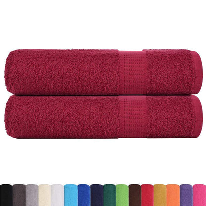 Asciugamani da Bagno 2pz Bordeaux 100x150cm 360g/mÃ‚Â² 100% Cotone