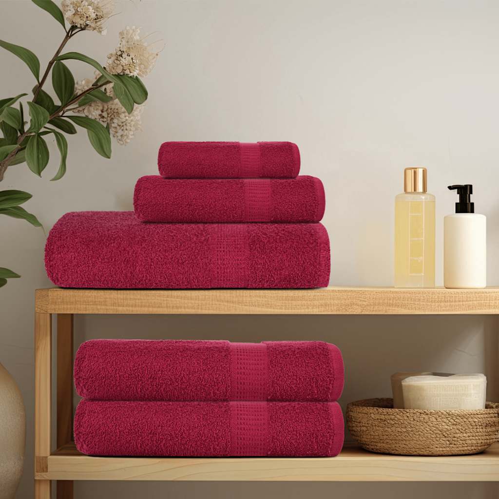 Asciugamani da Bagno 2pz Bordeaux 100x150cm 360g/mÃ‚Â² 100% Cotone