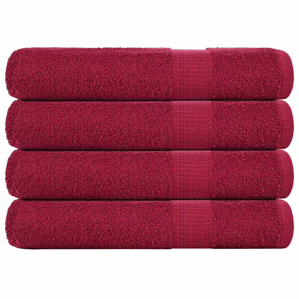 Asciugamani per Sauna 4pz Bordeaux 80x200cm 360g/mÂ² 100% Cotone