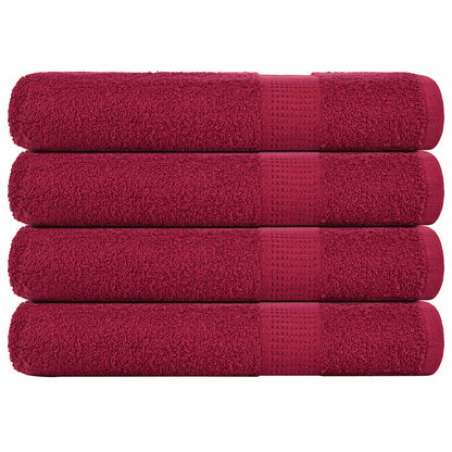 Asciugamani per Sauna 4pz Bordeaux 80x200cm 360g/mÂ² 100% Cotone