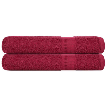 Asciugamani 2 pz Bordeaux 100x200 cm 360 g/mÂ² 100% Cotone