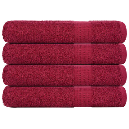 Asciugamani 4 pz Bordeaux 100x200 cm 360 g/mÂ² 100% Cotone