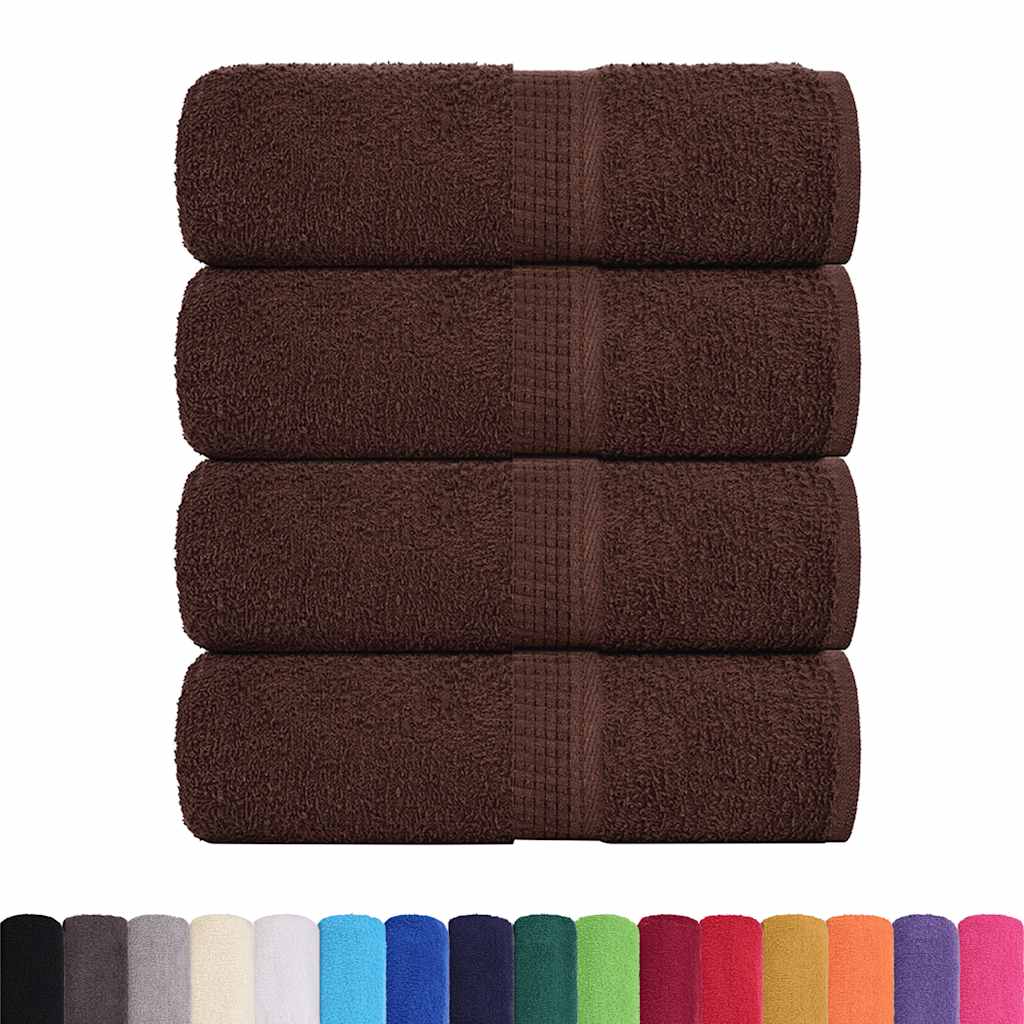 Asciugamani per Sapone 4 pz Marrone 30x30cm 360g/mÂ² 100% Cotone
