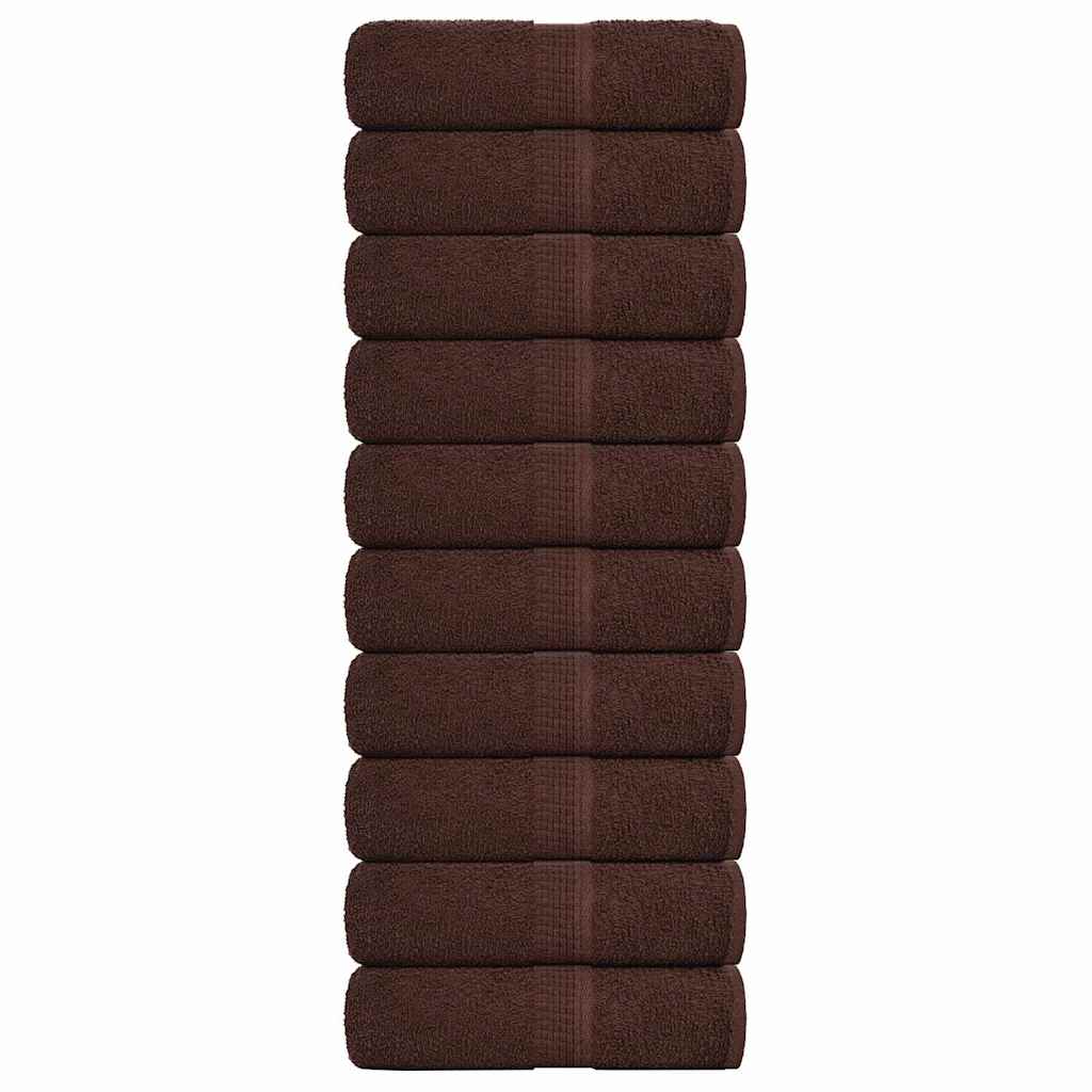 Asciugamani per Sapone 10pz Marrone 30x30cm 360g/mÃ‚Â² 100% Cotone