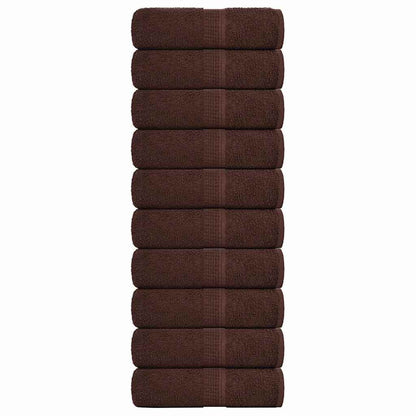Asciugamani per Sapone 10pz Marrone 30x30cm 360g/mÃ‚Â² 100% Cotone