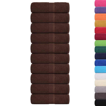 Asciugamani per Sapone 10pz Marrone 30x30cm 360g/mÃ‚Â² 100% Cotone