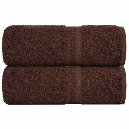 Asciugamani Ospiti 2 pz Marrone 30x50 cm 360 g/mÂ² 100% Cotone