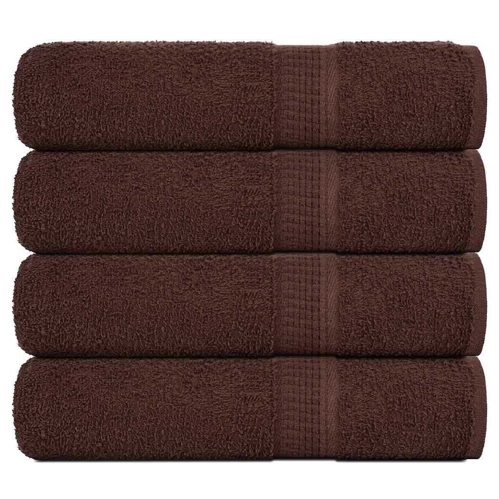 Asciugamani 4 pz Marrone 50x100 cm 360 g/mÂ² 100% Cotone