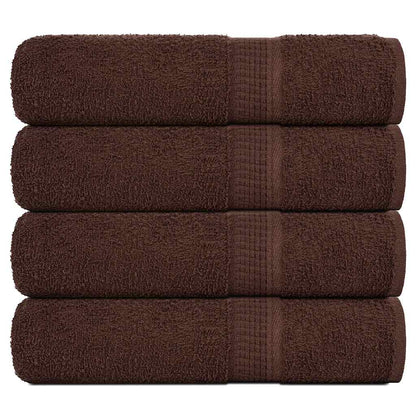 Asciugamani 4 pz Marrone 50x100 cm 360 g/mÂ² 100% Cotone