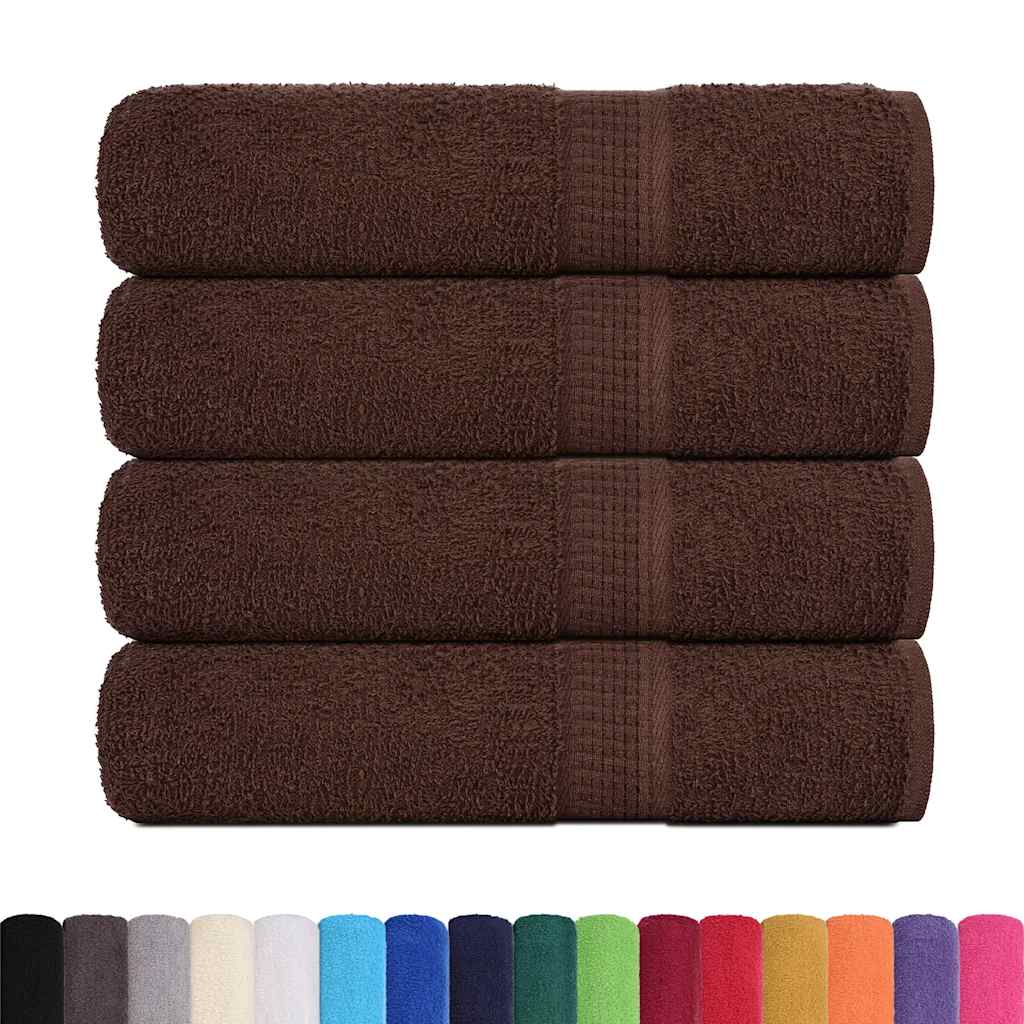 Asciugamani 4 pz Marrone 50x100 cm 360 g/mÂ² 100% Cotone
