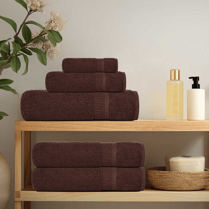 Asciugamani 4 pz Marrone 50x100 cm 360 g/mÂ² 100% Cotone