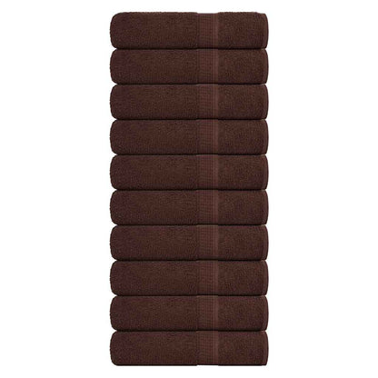 Asciugamani 10 pz Marrone 50x100 cm 360 g/mÃ‚Â² 100% Cotone