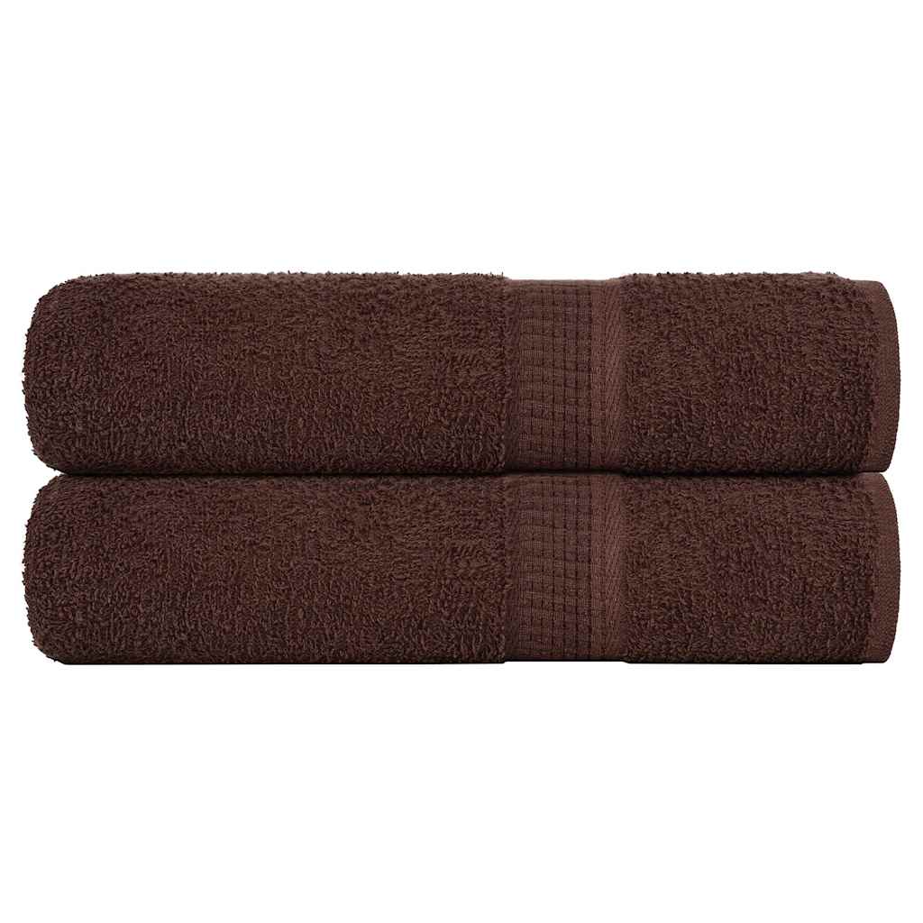 Asciugamani Doccia 2 pz Marrone 70x140 cm 360 g/mÂ² 100% Cotone