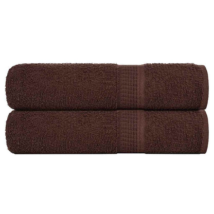 Asciugamani Doccia 2 pz Marrone 70x140 cm 360 g/mÂ² 100% Cotone