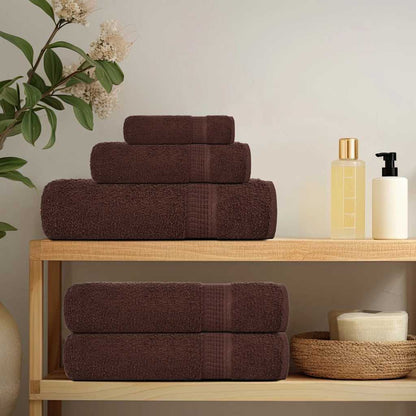 Asciugamani Doccia 2 pz Marrone 70x140 cm 360 g/mÂ² 100% Cotone