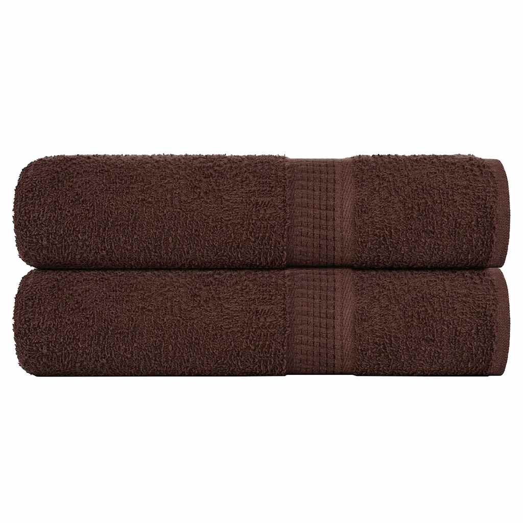 Asciugamani da Bagno 2 pz Marrone 100x150cm 360g/mÂ² 100% Cotone