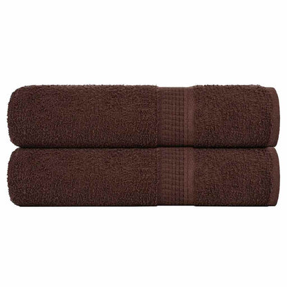 Asciugamani da Bagno 2 pz Marrone 100x150cm 360g/mÂ² 100% Cotone