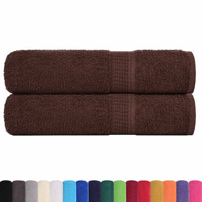 Asciugamani da Bagno 2 pz Marrone 100x150cm 360g/mÂ² 100% Cotone