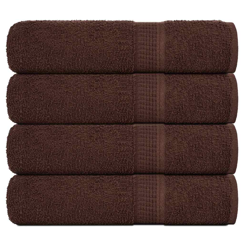 Asciugamani da Bagno 4 pz Marrone 100x150cm 360g/mÂ² 100% Cotone