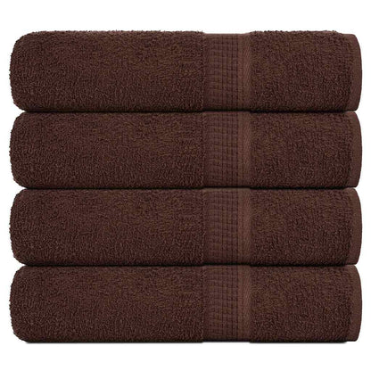 Asciugamani da Bagno 4 pz Marrone 100x150cm 360g/mÂ² 100% Cotone