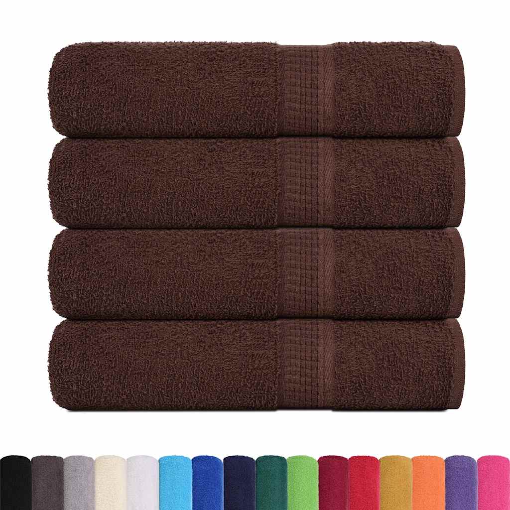 Asciugamani da Bagno 4 pz Marrone 100x150cm 360g/mÂ² 100% Cotone