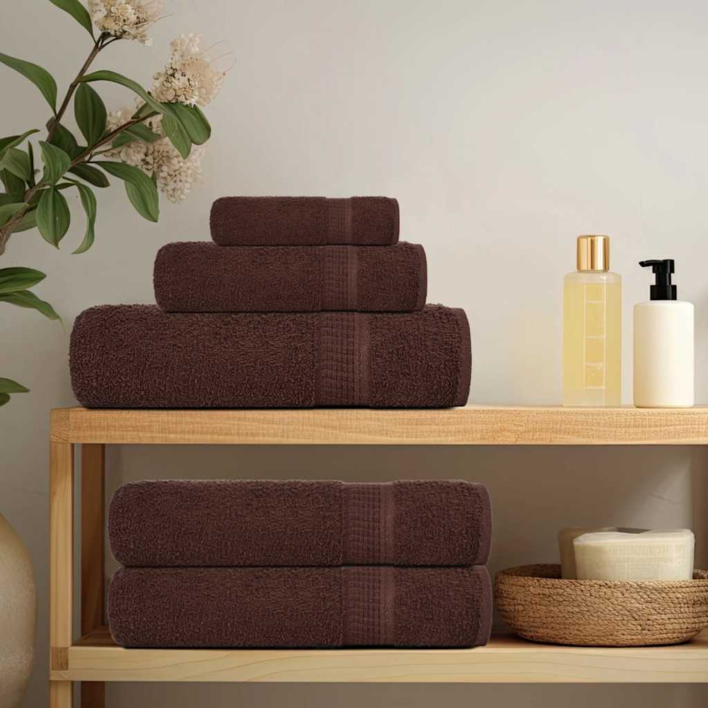 Asciugamani da Bagno 10pz Marrone 100x150cm 360g/mÃ‚Â² 100% Cotone