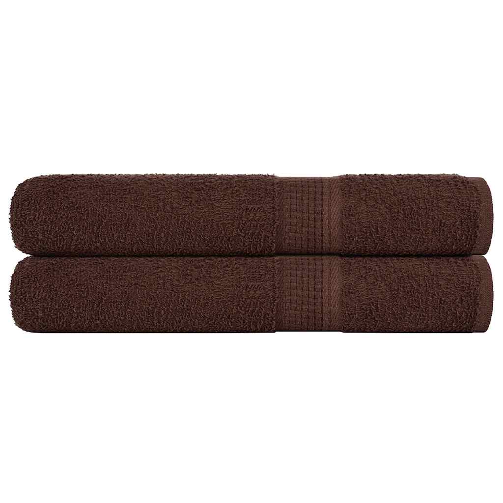 Asciugamani per Sauna 2 pz Marrone 80x200cm 360g/mÂ² 100% Cotone