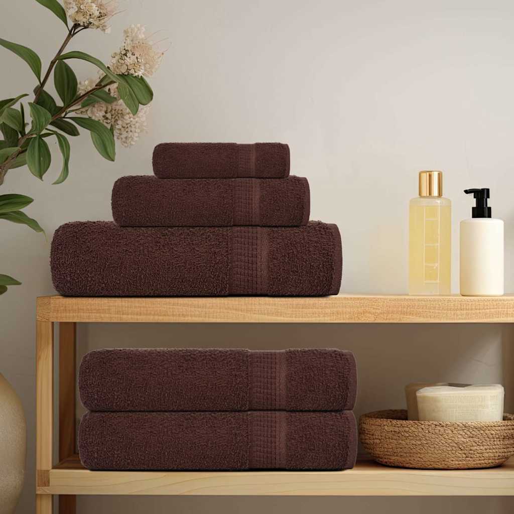 Asciugamani per Sauna 2 pz Marrone 80x200cm 360g/mÂ² 100% Cotone
