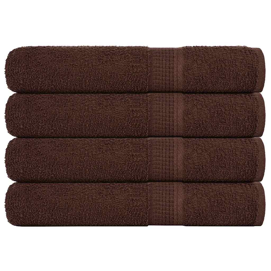 Asciugamani per Sauna 4 pz Marrone 80x200cm 360g/mÂ² 100% Cotone
