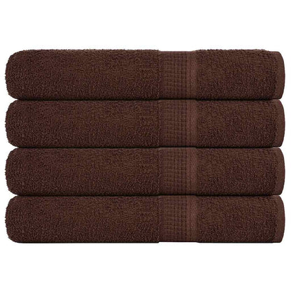 Asciugamani per Sauna 4 pz Marrone 80x200cm 360g/mÂ² 100% Cotone