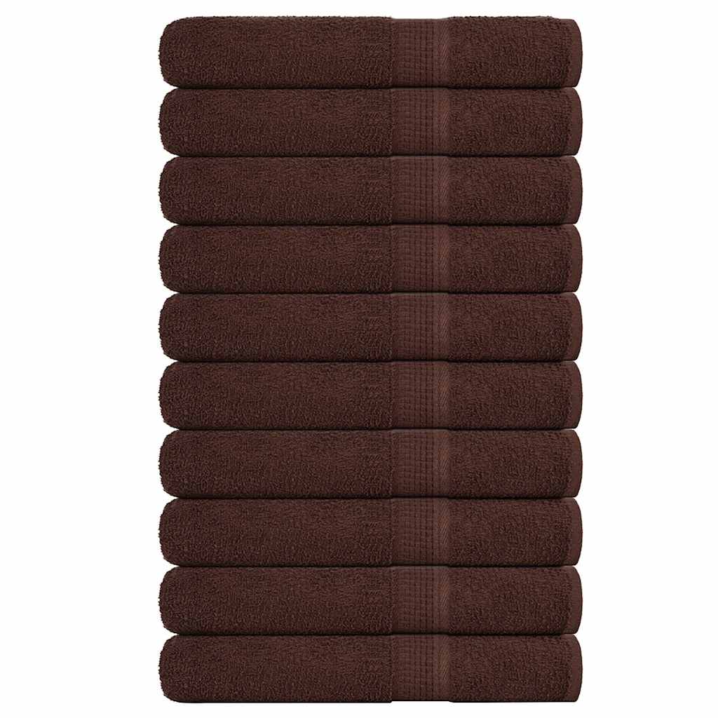 Asciugamani per Sauna 10pz Marrone 80x200cm 360g/mÃ‚Â² 100% Cotone