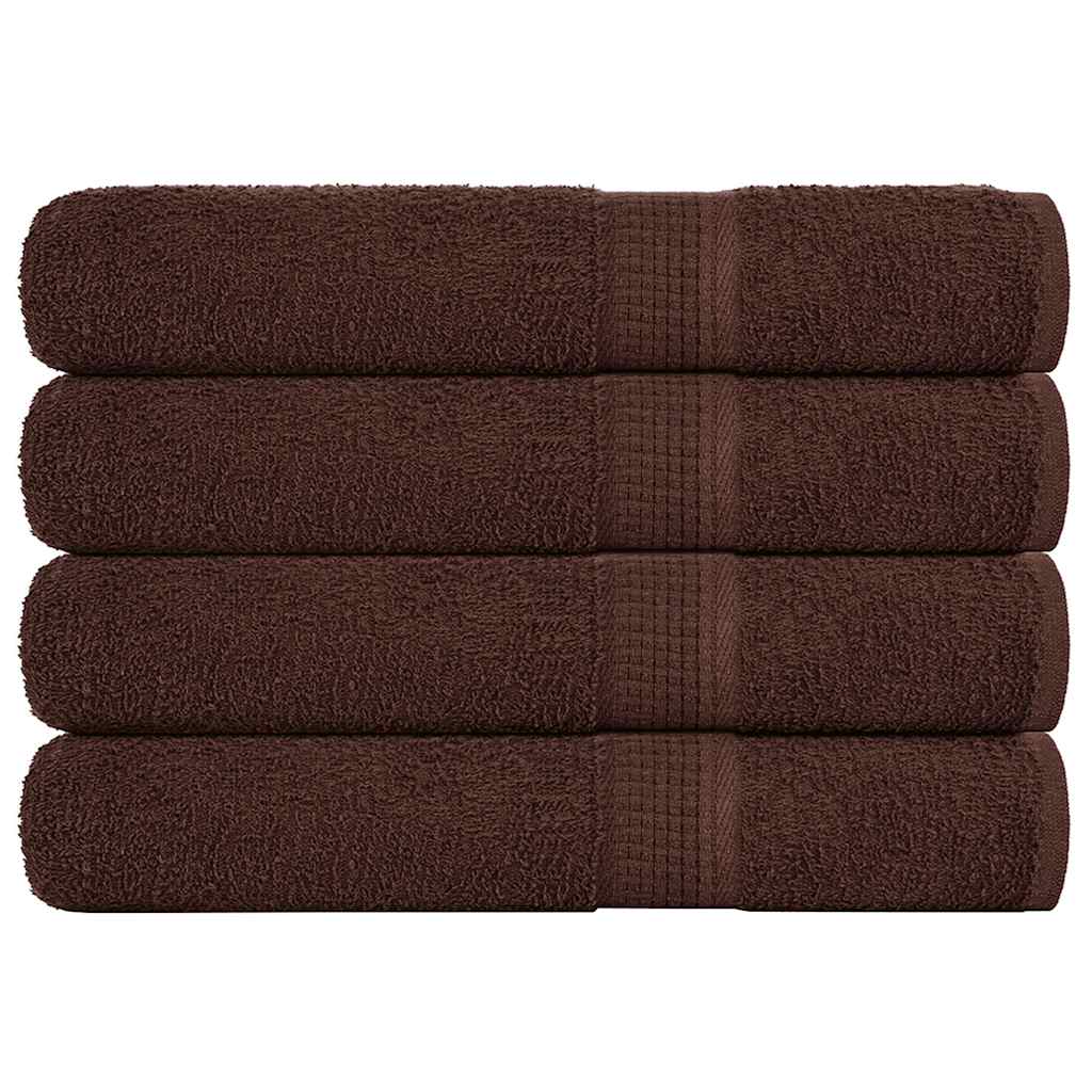 Asciugamani 4 pz Marrone 100x200 cm 360 g/mÂ² 100% Cotone