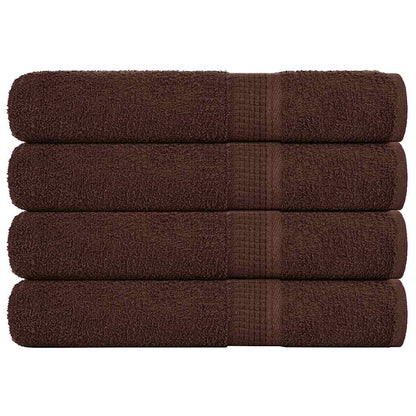 Asciugamani 4 pz Marrone 100x200 cm 360 g/mÂ² 100% Cotone