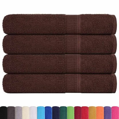 Asciugamani 4 pz Marrone 100x200 cm 360 g/mÂ² 100% Cotone