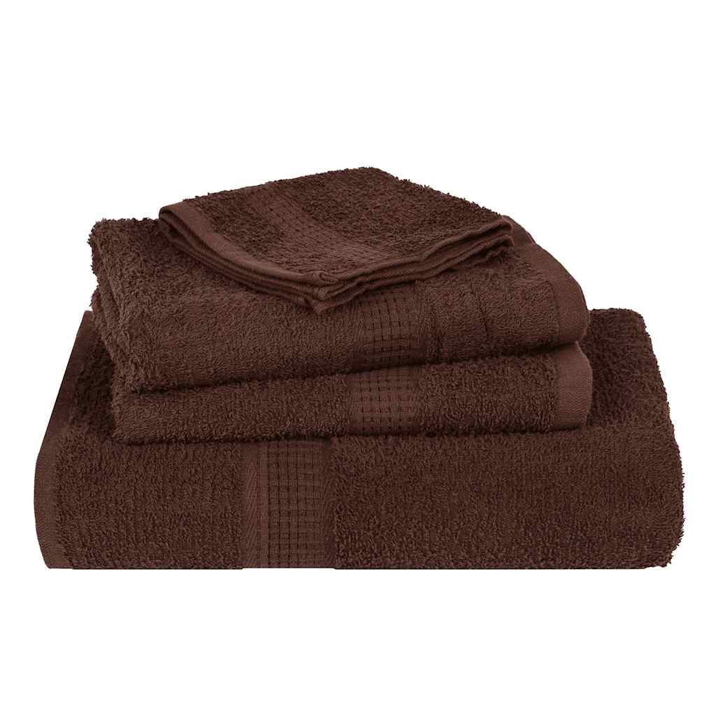 Asciugamani 4 pz Marrone 100x200 cm 360 g/mÂ² 100% Cotone