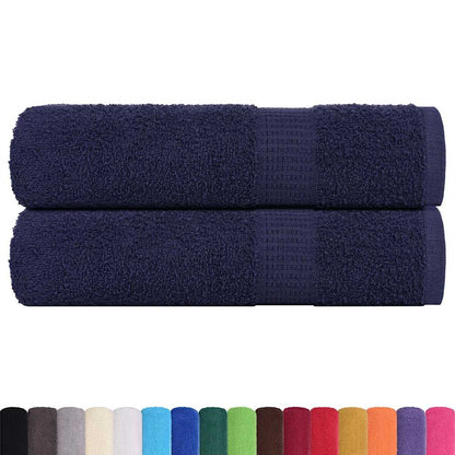 Asciugamani 2 pz Blu Marino 50x100 cm 360 g/mÂ² 100% Cotone